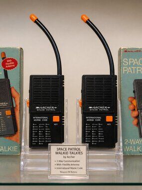 Vintage Archer Space Patrol Walkie Talkies Set of 2 NIB Tested Working Morse Cod